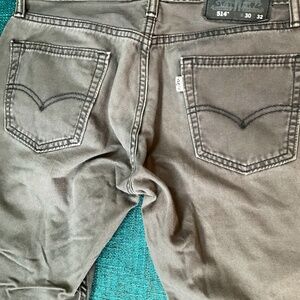 Levis 514 Jeans Mens 30/32 Dark Grey Slim Straight Fit White‎ Tab 5 Pocket Denim